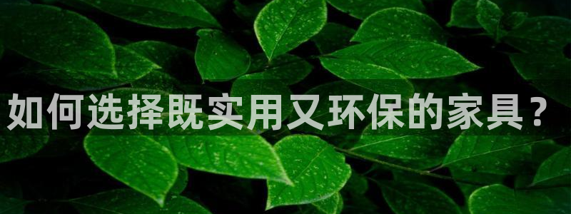 沐鸣2平台靠谱吗：如何选择既实用又环保的家具？